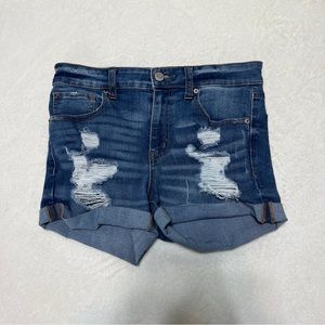 Aeropostale High Waisted Distressed Jean Shorts H2